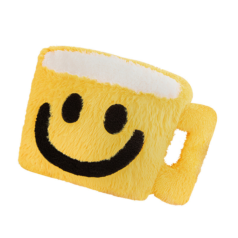 INS estilo cara sonriente taza de café almohada sofá cama cojín taza de té cojín de peluche juguete regalo de cumpleaños para compañeros de clase