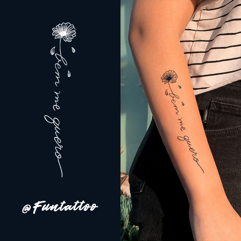 Internet Celebrity ins Style Juice Herbal Tattoo Sticker Women's Simple Line Anti-Real Sticker Korean Waterproof Sticker Semi-Permanent