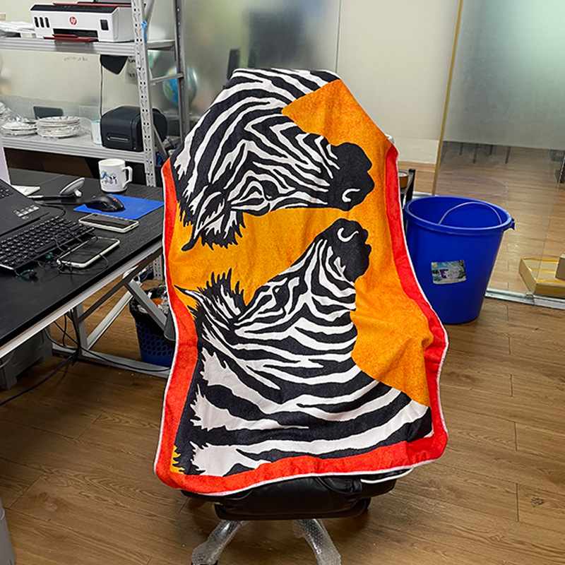 오렌지 얼룩말 목욕타월 (롱 125*75cm)