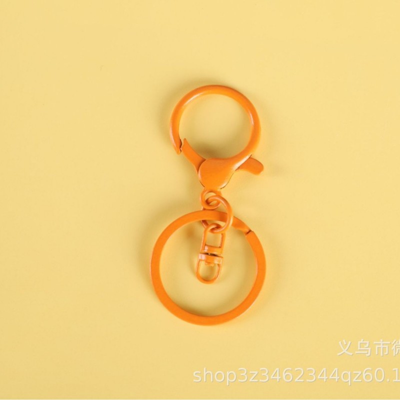 彩色烤漆钥匙圈锌合金8字龙虾扣3件套DIY钥匙扣箱包玩具挂扣配件|undefined