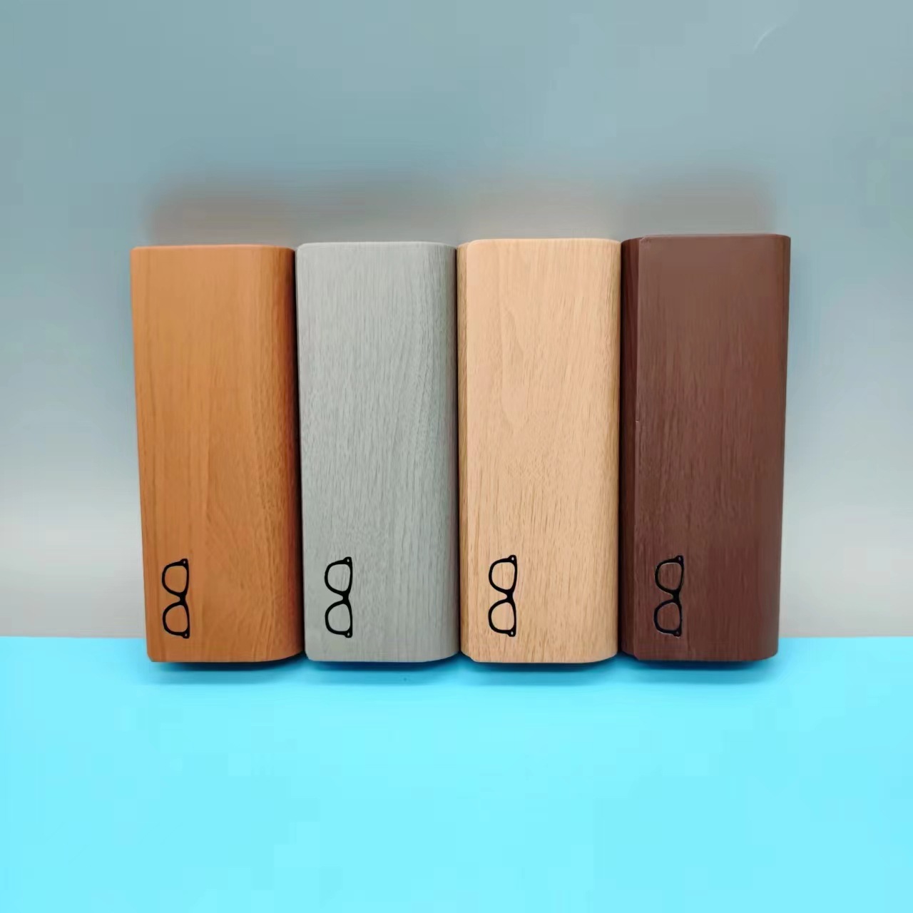 Caja de gafas de miopía PU cuero manual flip caja de gafas de absorción óptica de gafas de estudiantes caja de almacenamiento para proteger los ojos