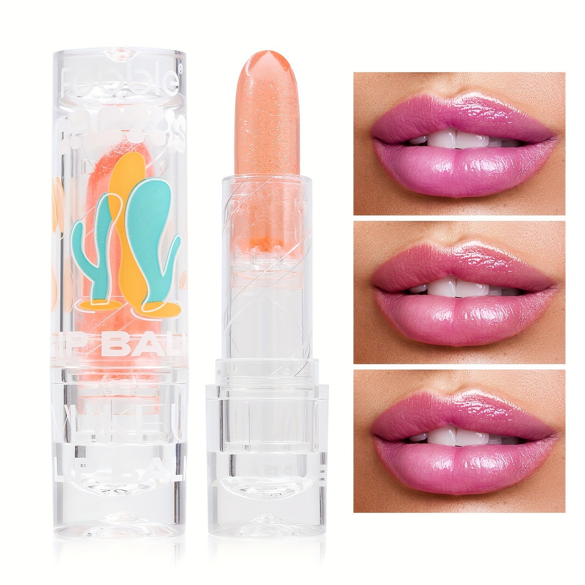 USHAS Bálsamo labial de punto transfronterizo europeo y americano, hidratante e hidratante, lápiz labial impermeable que cambia de color de larga duración FBC020