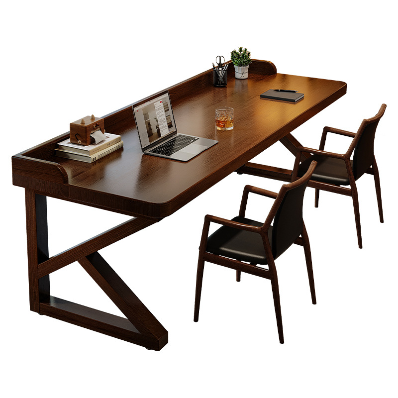 Escritorio de madera maciza 2025, nuevo escritorio de estudio, escritorio de trabajo largo, escritorio de escritorio medieval, escritorio de computadora de dormitorio doméstico