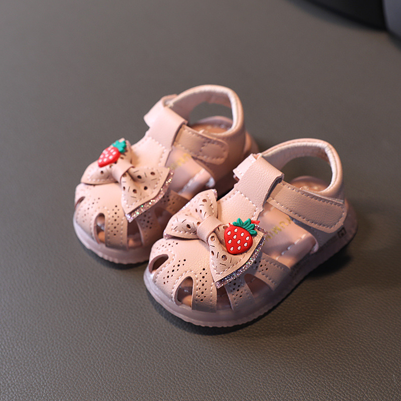 Sommar 0-1-2 år gamla babysandaler, Princess Soft Sole Promenader Halkfria flickskor för barn, spädbarnsskor_voghion.com