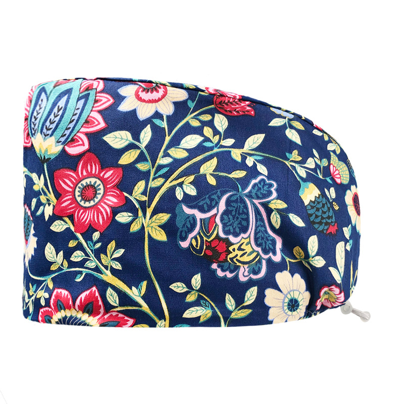 Pareja de dibujos animados lindo impreso puro algodón oral belleza médico tapa de trabajo tapa quirúrgica tapa de la enfermera de la sala de operaciones femenina