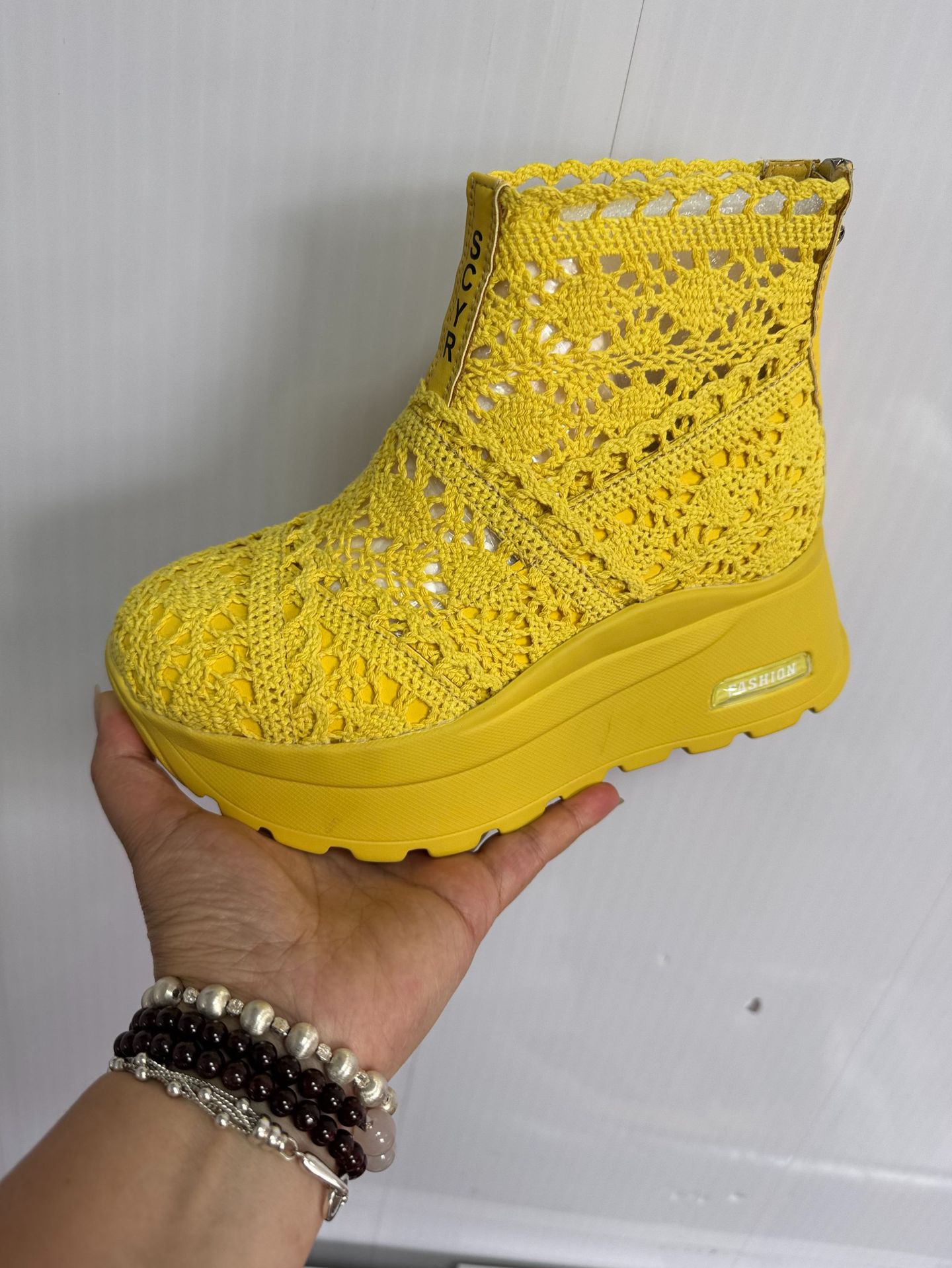 Giày sneaker nữ đế dày lưới ren hở mũi phong cách thể thao thời trang — Be 5067, Vang 5067, Den 5067 chi tiết 25