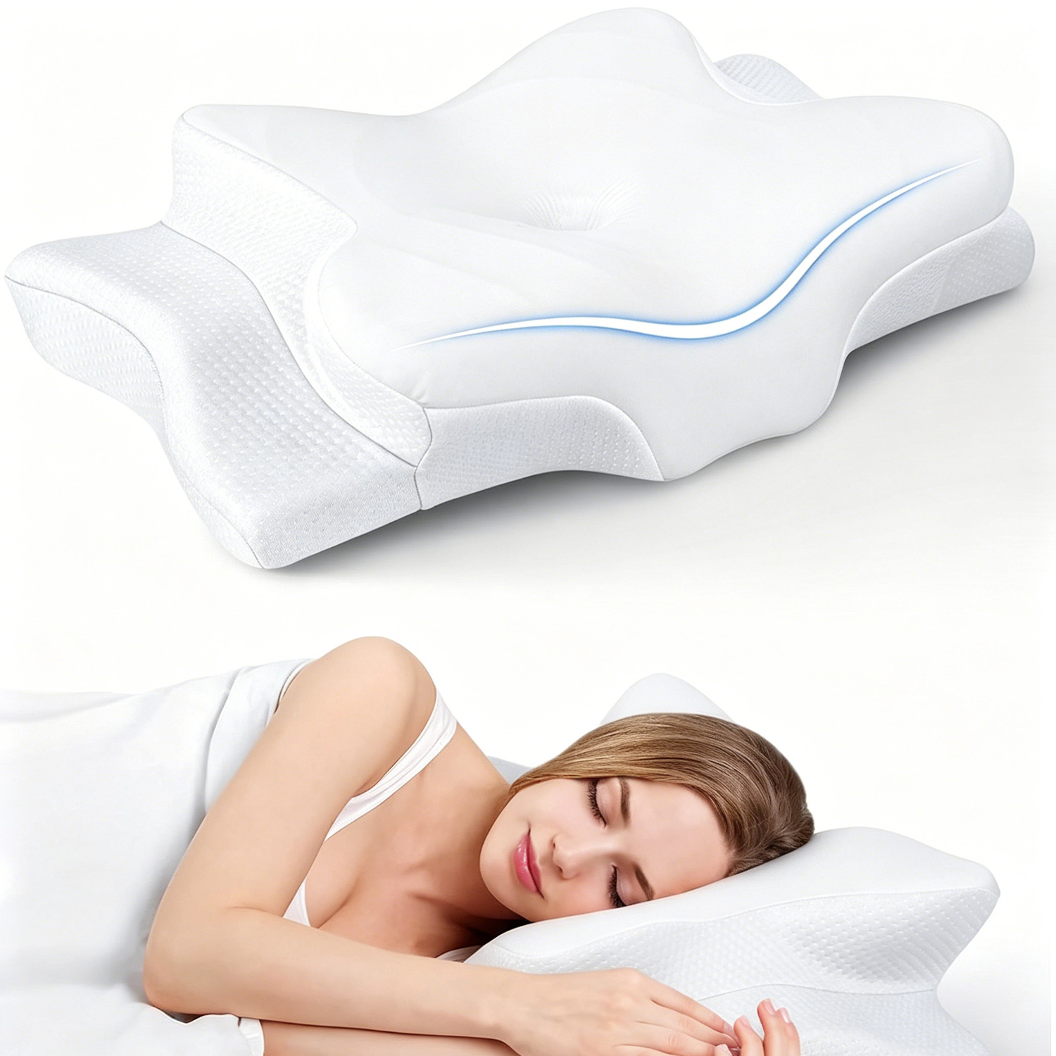 almohada de mariposa al por mayor de puntos transfronterizos almohada de rebote lento para proteger la columna cervical almohada especial de memoria de sueño almohada de algodón