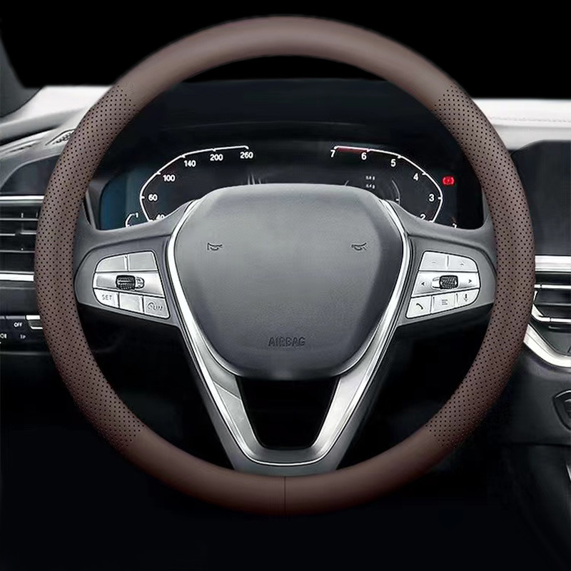 Factory Napapi car steering wheel cover four seasons universal 15 English 38cm non-slip breathable black handle cover