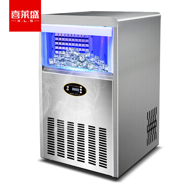 Máquina de fabricación de hielo comercial Xilexeng, equipo de tienda de té de leche de hielo cuadrado automático, conjunto completo de bar de escritorio, bar KTV grande
