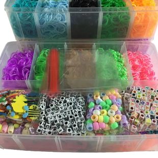 15000 Large Three-Layer Rainbow Luminous Rubber Band Set Kidsren's DIY Hand-Woven Rubber Band Luminous Bracelet
