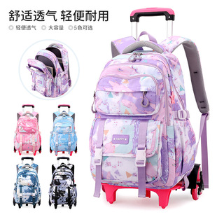 Natural fish new pull rod schoolbag large capacity removable 3-9 grade boys and girls schoolbag a generation of hair