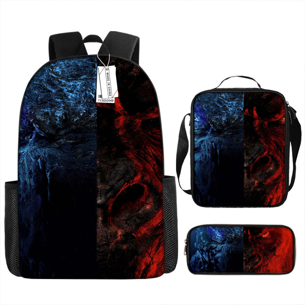 Godzilla Grado 3 grado 4 Escuela Primaria mochila reducción de carga de protección de la columna vertebral bolsa de almacenamiento al por mayor