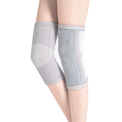 Knitted warm knee pads, four-way stretch thin breathable leg pads for running and cycling, thickened plush sports knee pads