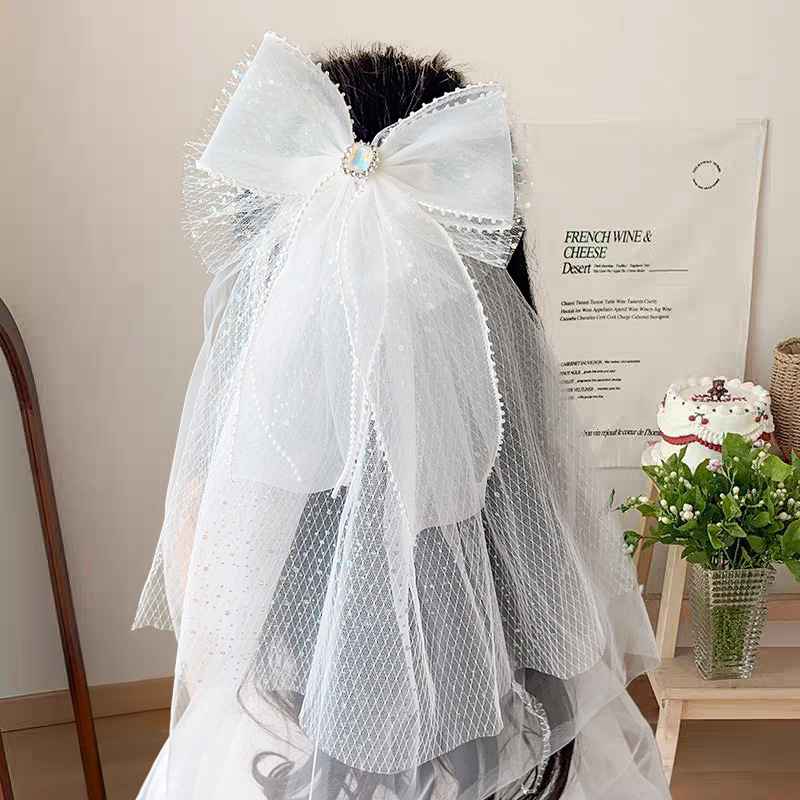 新しい子供のベールスーパー妖精プリンセスリボンフローティングガーゼヘアピン少女の誕生日写真ヘアピン女の子のヘアアクセサリー|undefined