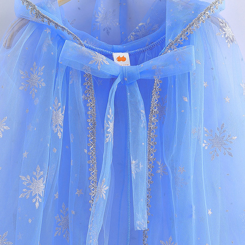 Frozen Elsa Princess Cape Baby Anna Chic Netting Cape Halloween Costume Christmas Performance 