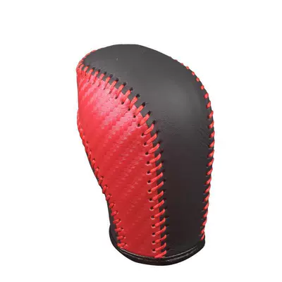 gear shift cover, genuine leather – Sürətlər qutusu və əl tormozu başlıqları - volkswagen-sagitar2012-2018-models-red-carbon-genuine-leather