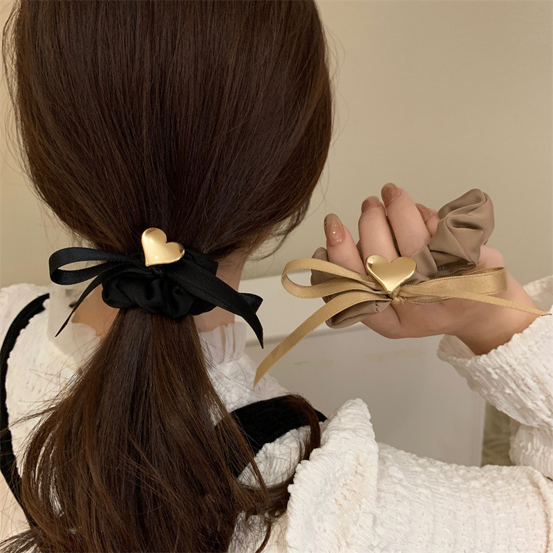 Fashion Heart Shape Cloth Hair Tie 1 Piece display picture 1