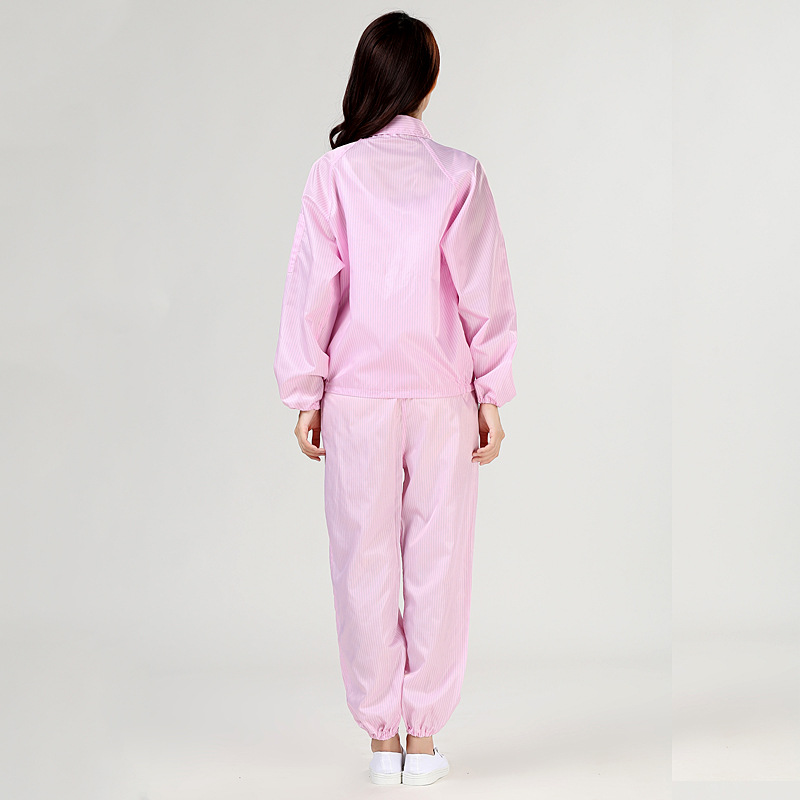 Direct Selling Anti-Static No-Hat Split Suit Blue and White Food and Pharmaceutical Workshop Dustproof Suit with LOGO Printing Cleanroom Suit in Dongguan