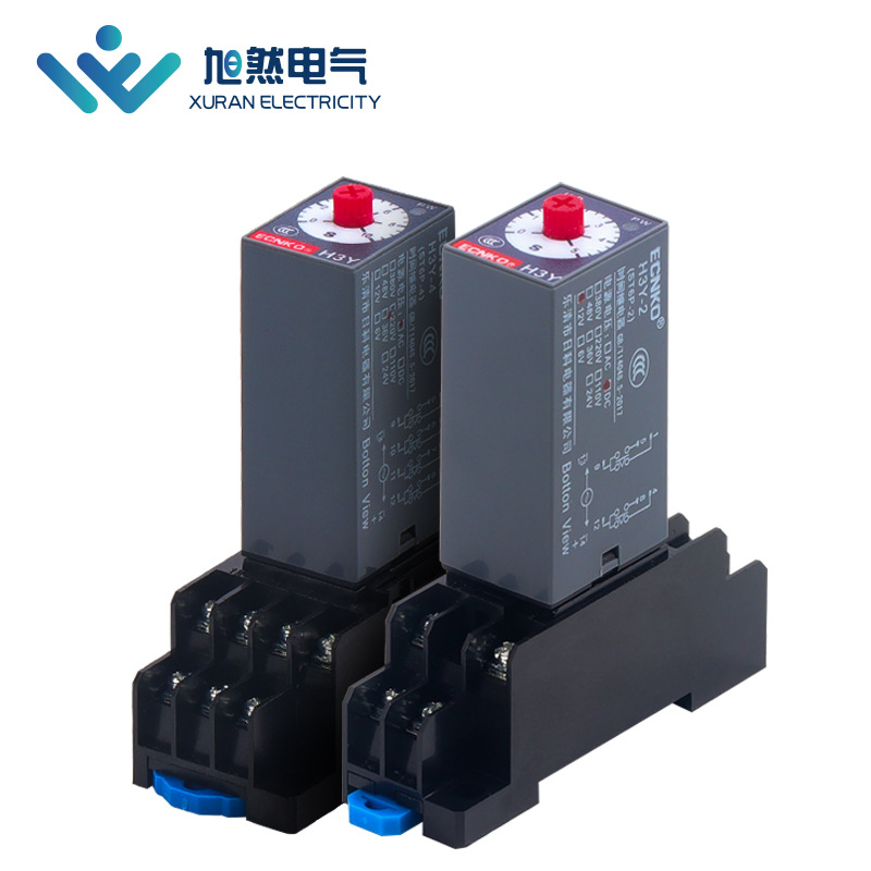 时间继电器H3Y-2/4通电延时AC220V银触点小型时间继电器DC24V 12V