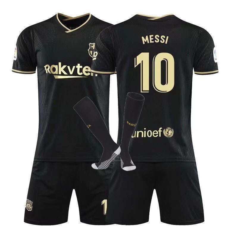 20-21 Barcelona principal lejos de dos invitados Jersey No. 10 Massey niños adultos traje de uniforme de fútbol Retro