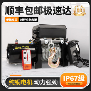 [Sf Free Shipping] 12V24V Electric Winch Car Traction Electric Hoist Car-Mounted Hoist Crane