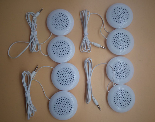 White round music pillow speaker 3.5 stereo head music pillow dual speakers one-to-two music speakers