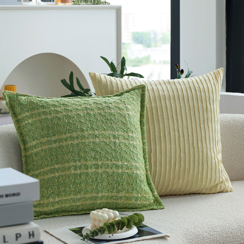 Green Living Room Sofa Pillow, High-End Pillow Case, Cushion Model Room Bay Window Decoration Back Pillow Without Core