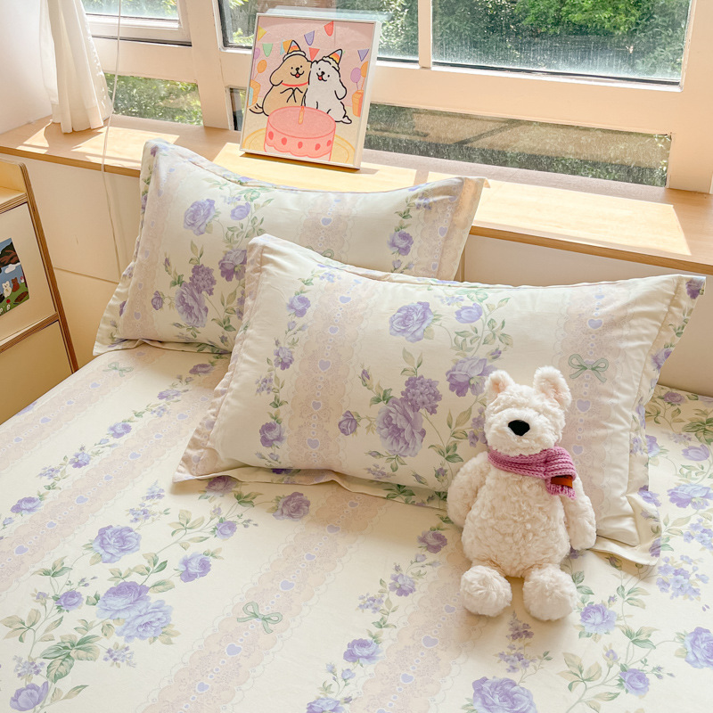 A pair of simple pure cotton pillowcases, 100% cotton pillow cover for adults, unisex, 48cm x 74cm, home use pillowcase set with insert.