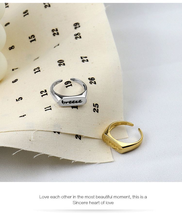 Japanese And Korean Fashion English Letters Ring Ins Special-interest Design Cut Open Couple Rings New Fashion Index Finger Ring display picture 19