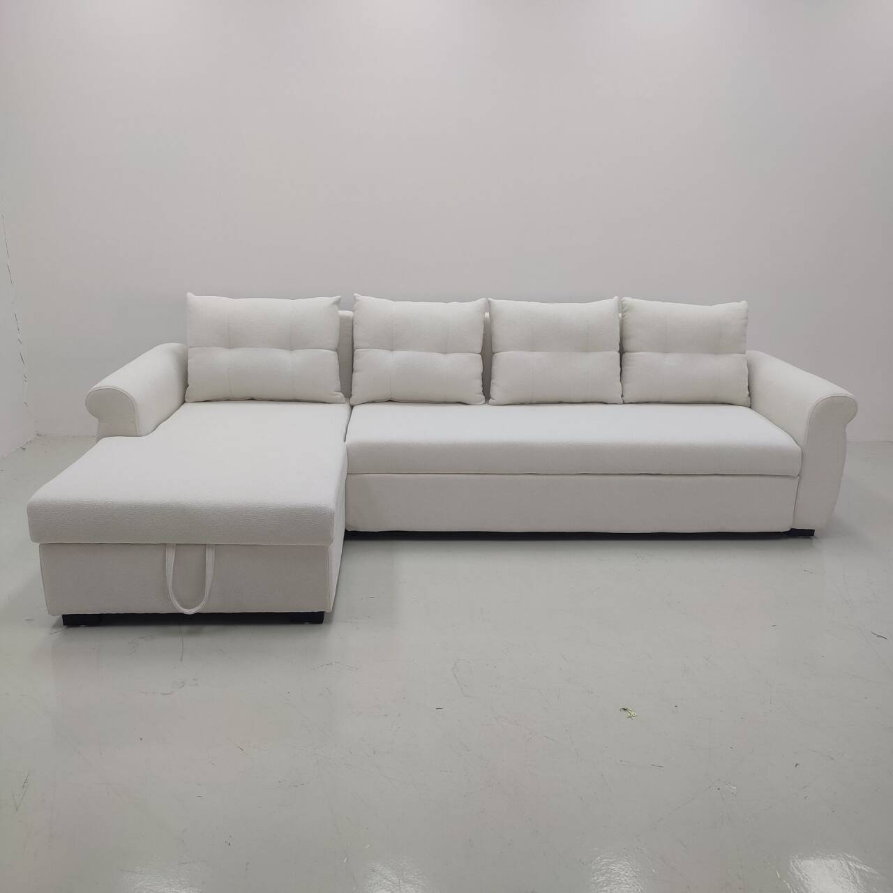 Moderno simple multifuncional esponja cama sofá puede almacenar hogares pequeños y medianos en forma de L esquina sala de estar sofá de doble propósito