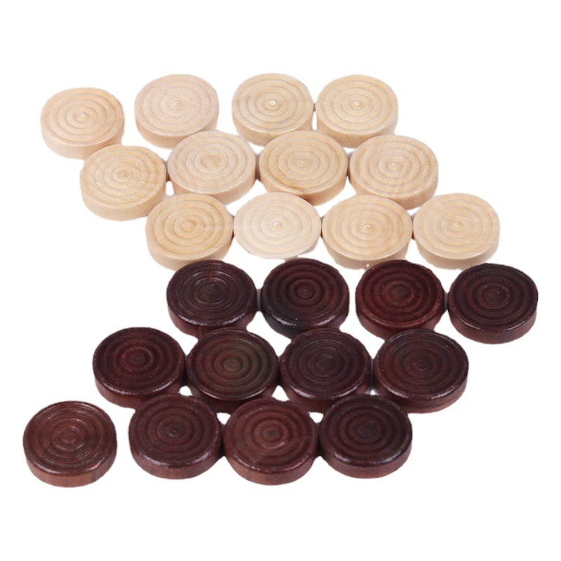 Твердые деревянные круглые шашки Шахматы Шахматные нарды Большие аксессуары для шахмат Универсальный карточный реквизит