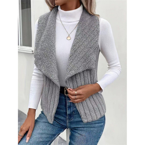 European and American Autumn/Winter New Arrival Fashionable Casual Simple Sleeveless All-Match Vest Jacket