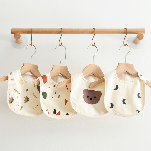 ins Korean version of the bear cartoon baby bib saliva bag baby cotton saliva bag children's waterproof pure cotton bib