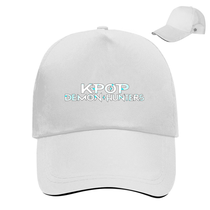 kpop猎魔女团可爱趣味logo魔术贴可调节棒球帽透气网眼鸭舌帽子女|undefined