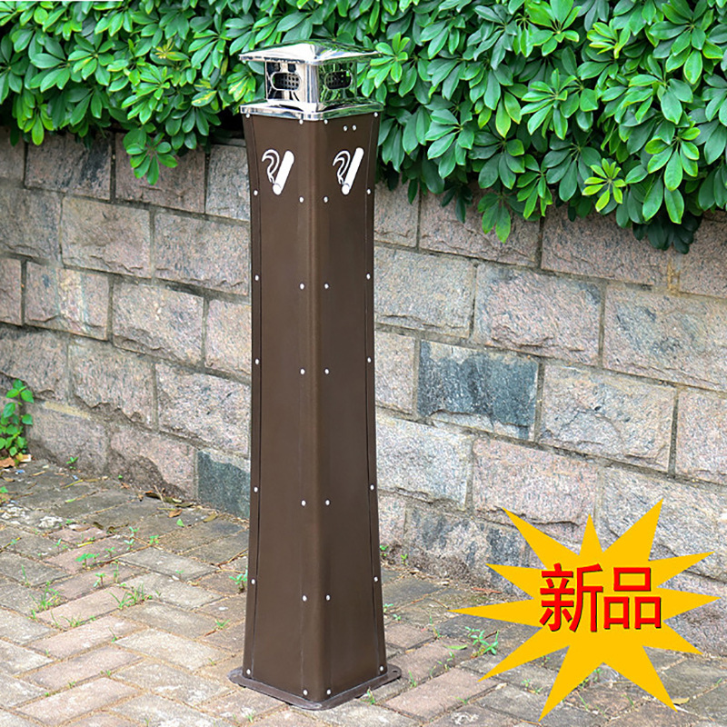 户外座地不锈钢铁烟灰柱座地灭烟柱烟头垃圾桶烟灰皿户外专用