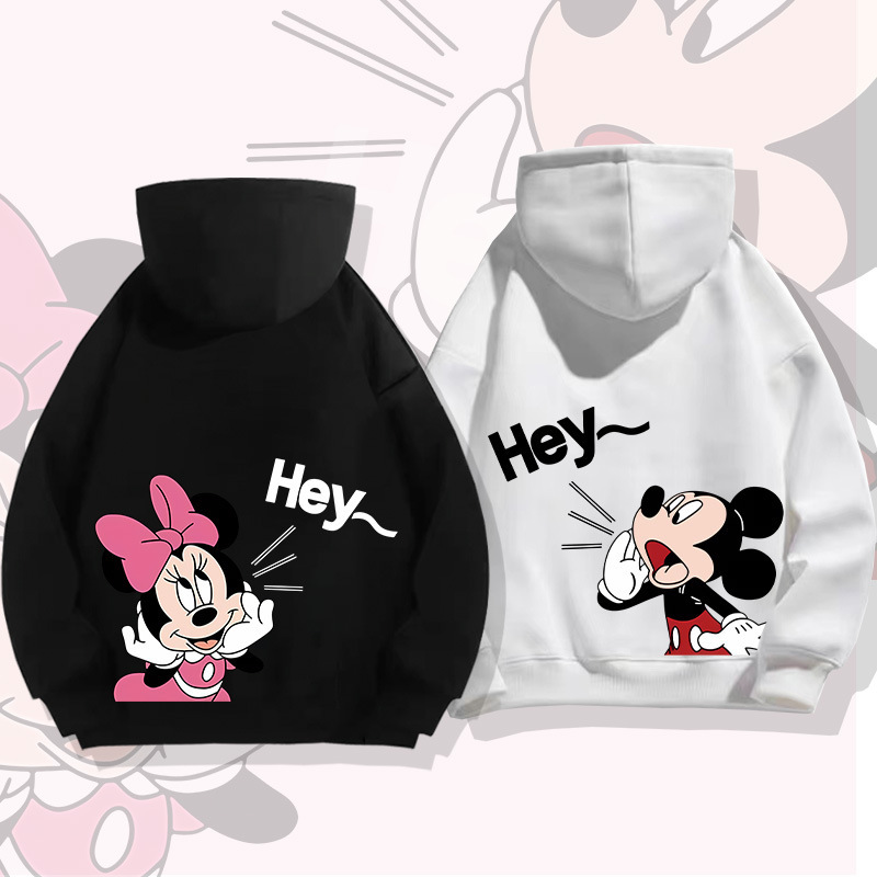 European and American cartoon Minnie Mickey hooded pullover sweater men's autumn youth fashion brand loose off-shoulder long sleeve coat