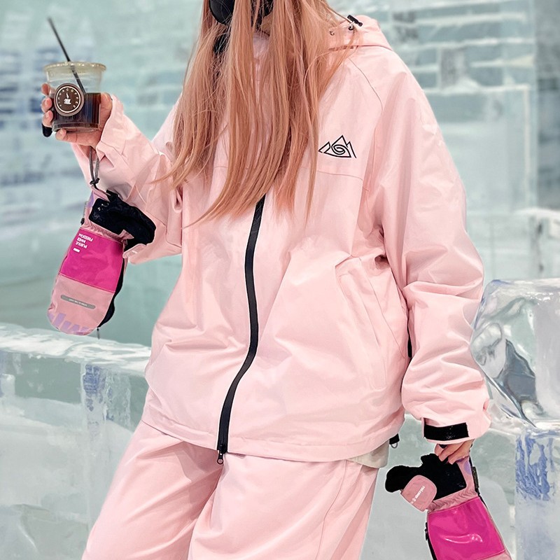 Wholesale ski suits and pants, plus size, Velcro, men's and women's warm ski suit set, black.