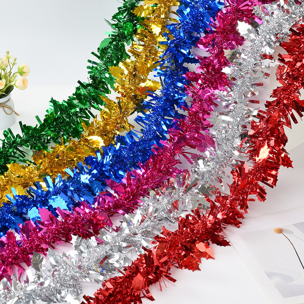 Navidad transfronteriza decoración festiva de fiestas de color tira de lana 9cm2m espuma colgante de hoja de red