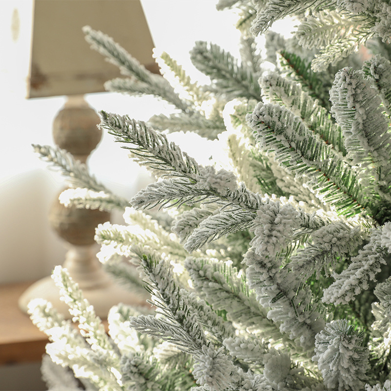 Suministros de decoración navideña árbol de Navidad árbol de nieve 1,8 m PE hoja mixta pegajoso pino blanco fruta cayendo nieve simulación árbol de Navidad