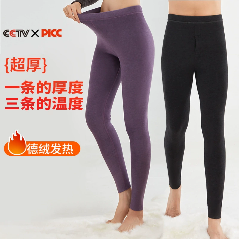 [Ультратолстые] немецкие термобрюки из вельвета для мужчин и женщин, теплые, антибактериальные, высокоэластичные, удобные, на флисовой подкладке, базовый слой для осени и зимы