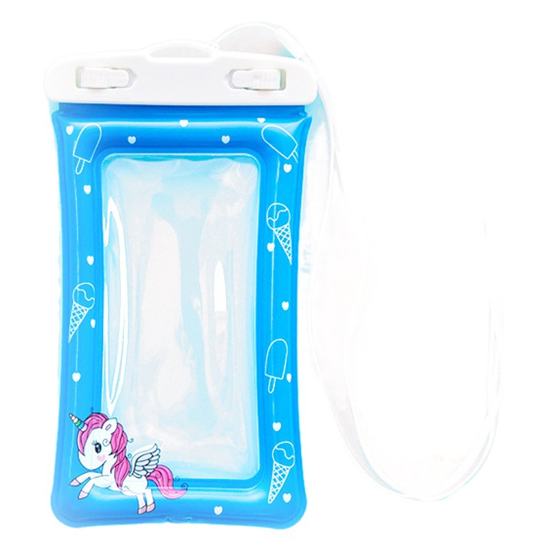 Gran bolsa impermeable de teléfono móvil de dibujos animados pantalla táctil cubierta de buceo de natación jinete para llevar bolsa sellada a prueba de lluvia con bolsa de aire