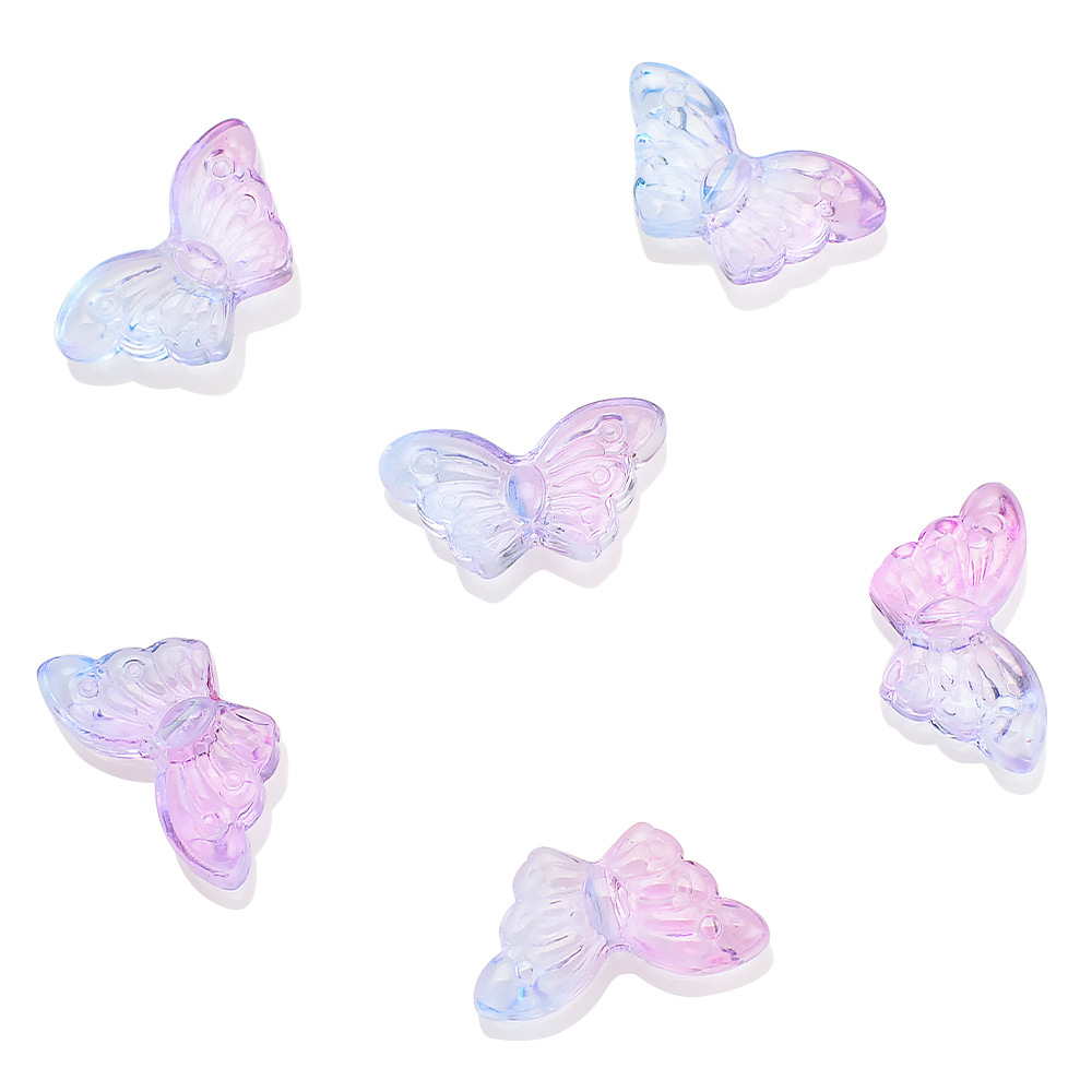 50 PCS/Package 8 * 15mm Hole 1~1.9mm Glass Butterfly Beads display picture 7