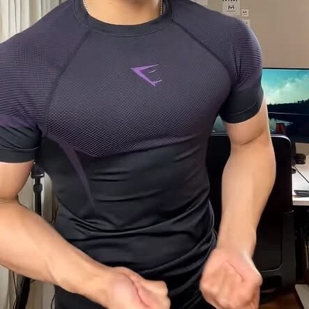 Purple Shark 5.0 Short-Sleeved Bodysuit Gymshark Men's Seamless Sports Fitness Training Stretch T-Shirt Purple Shark 5.0 Short-Sleeved Bodysuit Gymshark Men's Seamless Sports Fitness Training Stretch T-Shirt