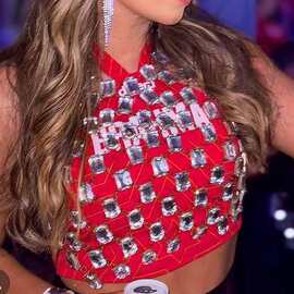 BYCL6878Y跨境temu手工沙滩大钻胸链身体链胸衣节日outfit bra to