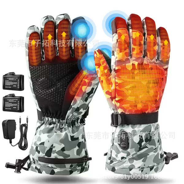 Cross-border heating gloves outdoor skiing cycling thickened electric heating gloves touch screen charging cold-proof heating gloves for men and women