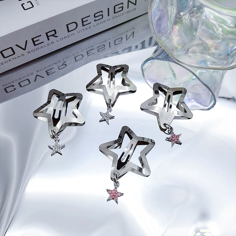 10g Weight Charm Hair Clips Hair Accessories Type 1 Pair Quantity IG Style Y2K Cute Women's Pentagram Alloy Charm Hair Clips