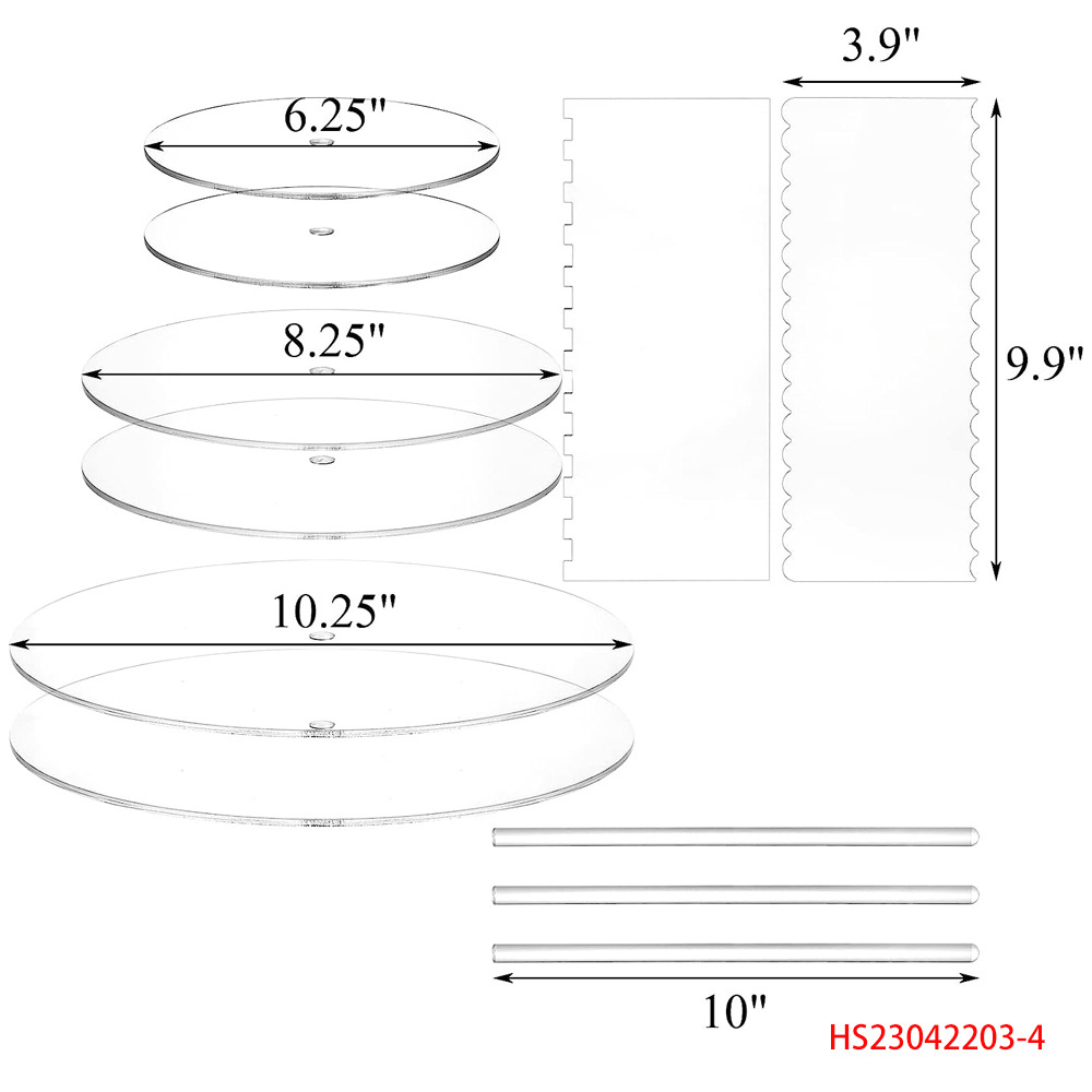 Raspador de pastel acrílico transparente herramienta de suavizado traje de pastel borde de la raya glaseado traje de raspador de pastel lateral