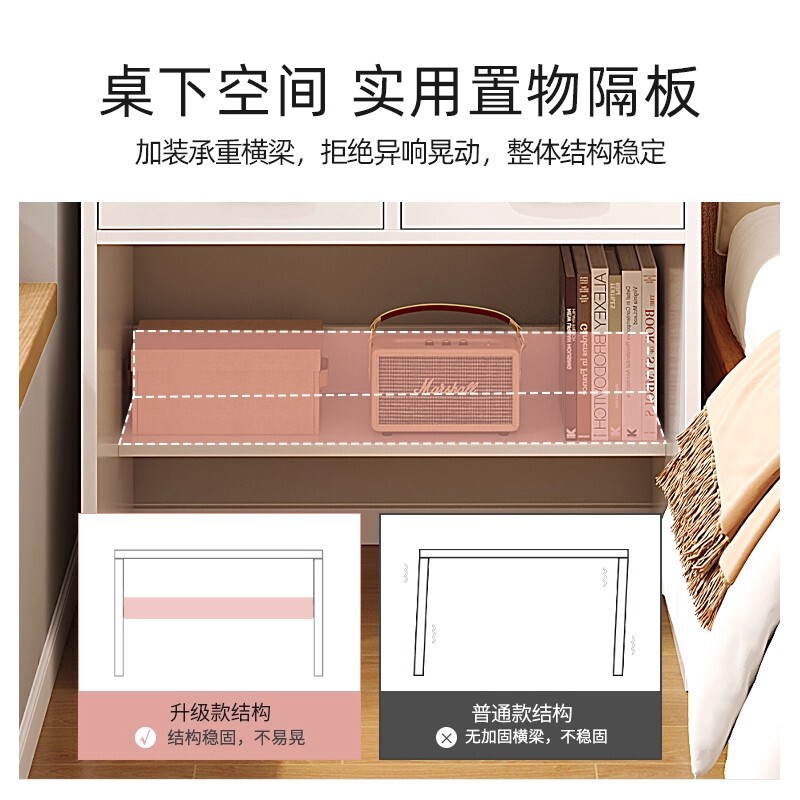书桌书架一体桌子学生家用卧室学习桌电脑桌出租屋用写字桌工作台|undefined
