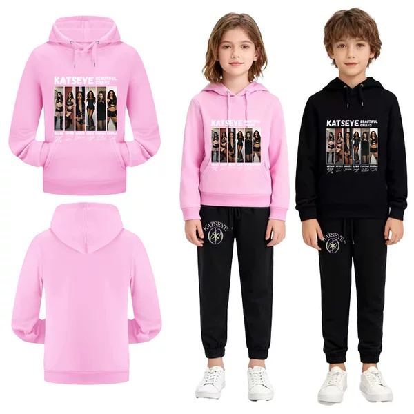 Katseye Kidsren's Hoodie Short Sweatshirt Sports Suit