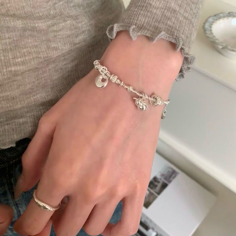 人気の999スターリングシルバーひょうたんぽっちゃりガールフレンドブレスレットシンプルなニッチデザイン絶妙なスタイルのブレスレットブロークンシルバー|undefined